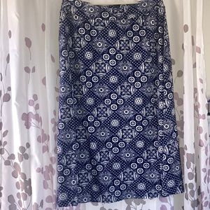 Talbots, maxi skirt, navy blue floral print